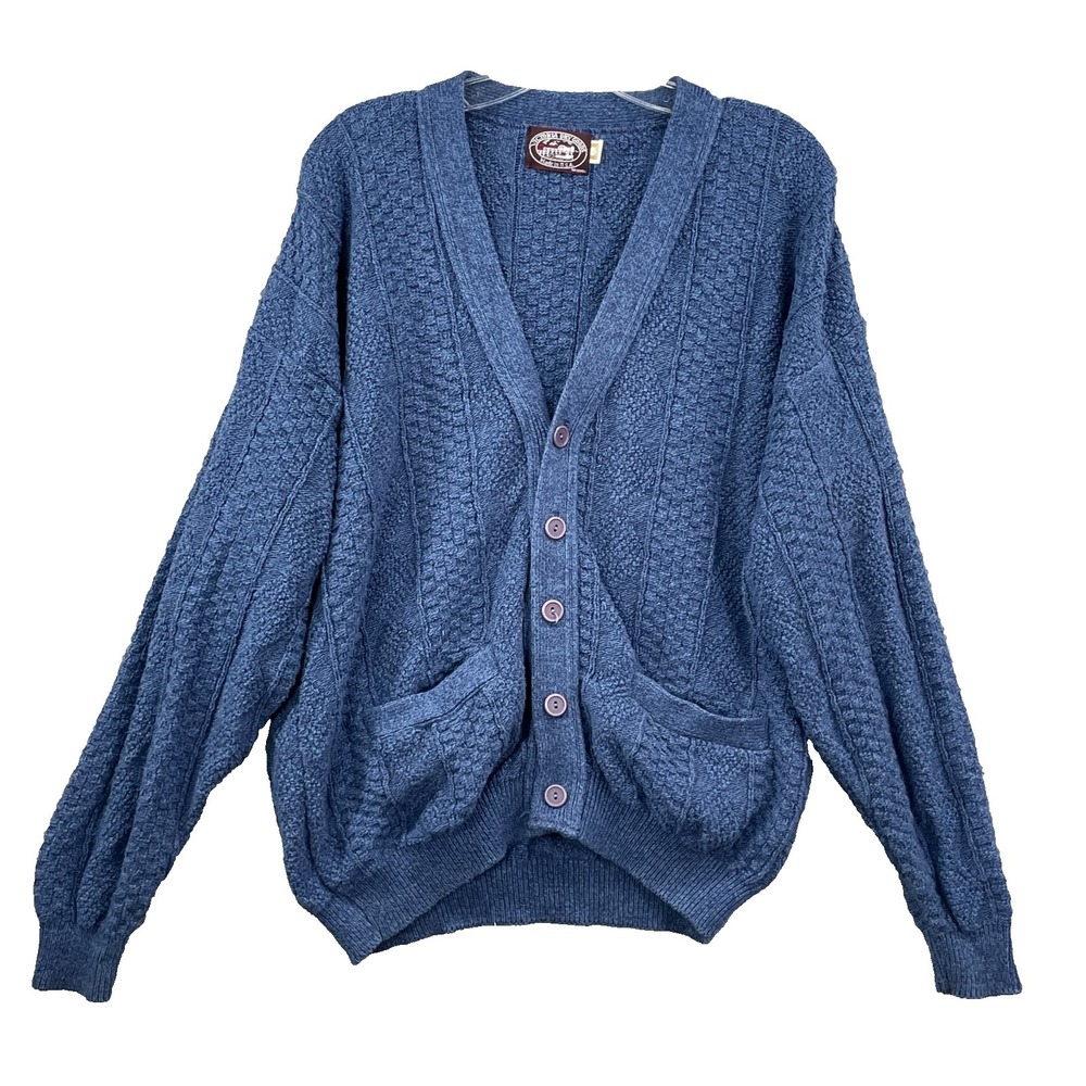 Vintage Victoria Dry Goods Cardigan Mens Large Indie Grandpa Preppy 90s Made USA